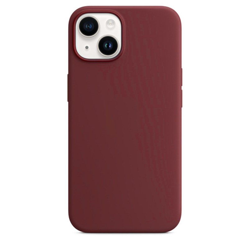 Funda Silicona Suave Rojo Vino <br>iPhone 14