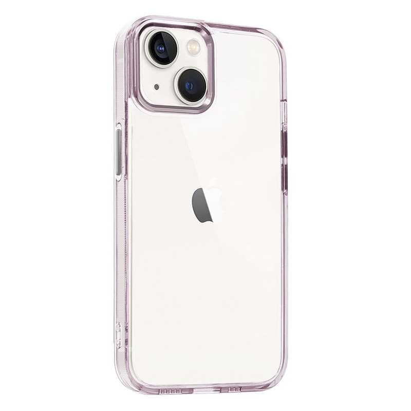 funda acrílica transparente rosa iphone 13 14