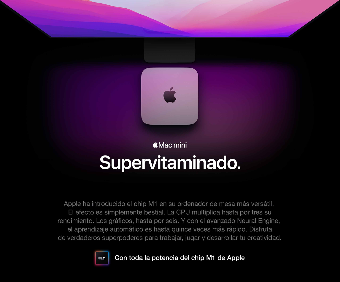 mac mini chip m1 256gb plateado