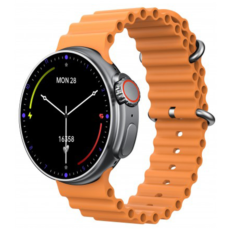 smartwatch boston con correas negra y naranja