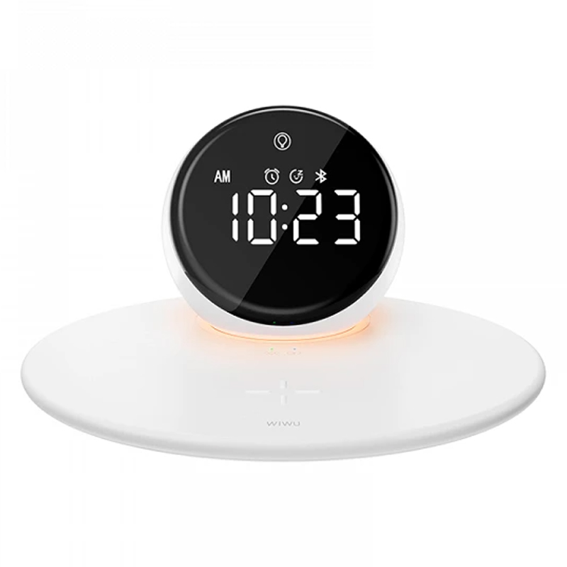 despertador base de carga inalámbrica con audio bt