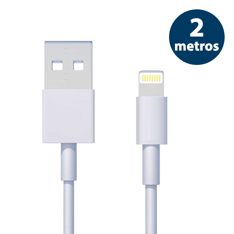 cable de usb a a lightning blanco 2m